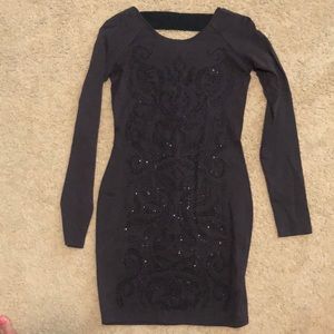 Charcoal Grey dress with stone detail